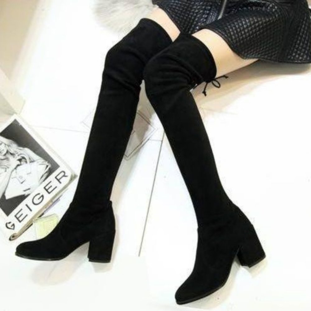Stuart Weitzman Tieland Velvet Over-The-Knee Boot